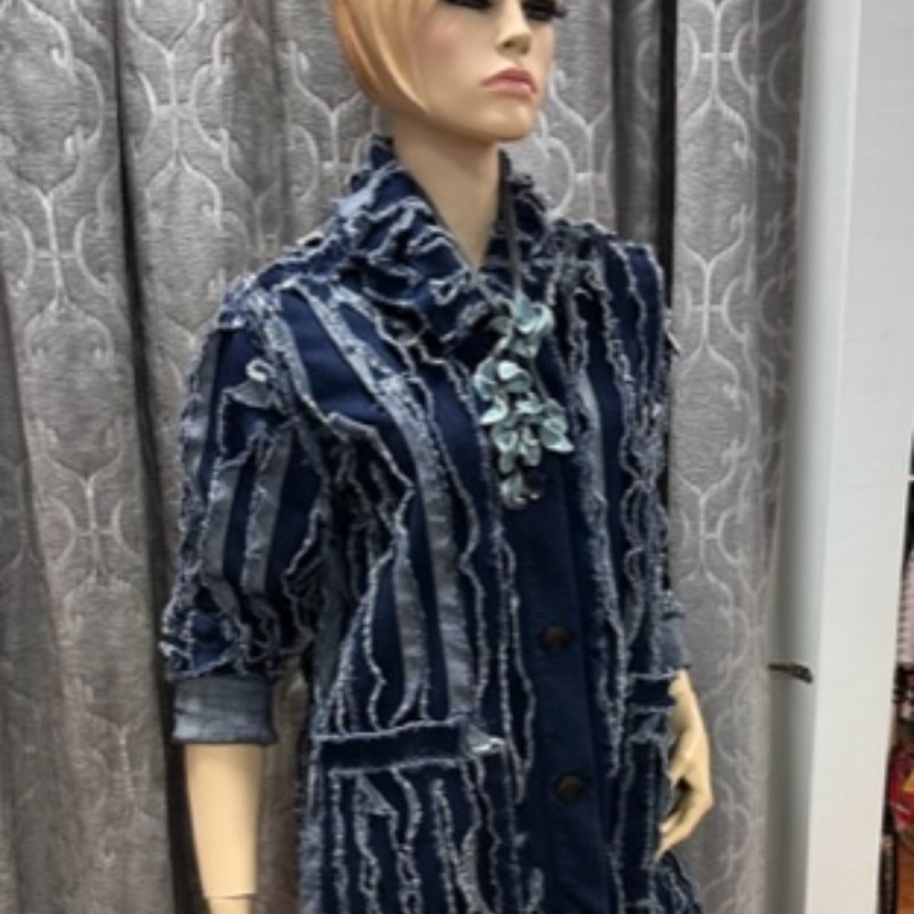 Samuel Dong Funky Fray Denim Duster